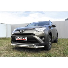 Защита передняя двойная 57-42 мм Black Edition для Toyota RAV4 2015-2019