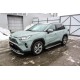 Пороги с площадкой алюминиевый лист 57 мм для Toyota RAV4 2019-2024