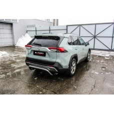 Защита заднего бампера cкоба 57 мм Black Edition для Toyota RAV4 2019-2024