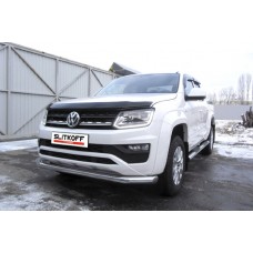 Защита переднего бампера 76 мм Black Edition для Volkswagen Amarok 2016-2024