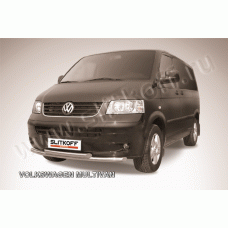 Защита передняя двойная 57-57 мм Black Edition для Volkswagen Multivan 2003-2015