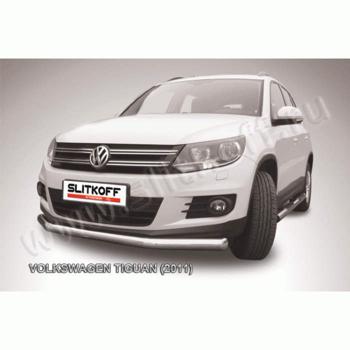 Защита переднего бампера 76 мм Black Edition для Volkswagen Tiguan 2011-2016