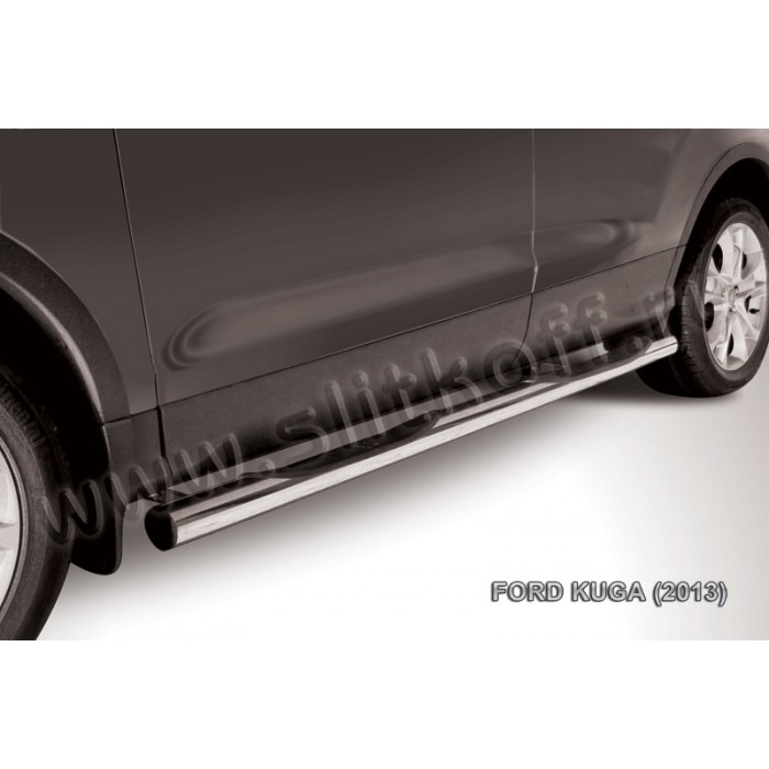 Пороги труба с накладками 76 мм для Ford Kuga 2013-2016 артикул FKG13005