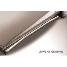 Пороги труба 57 мм с гибами серебристая для Lexus NX-300h 2014-2017