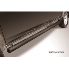 Пороги труба 76 мм чёрная для Mazda BT-50 2006-2011