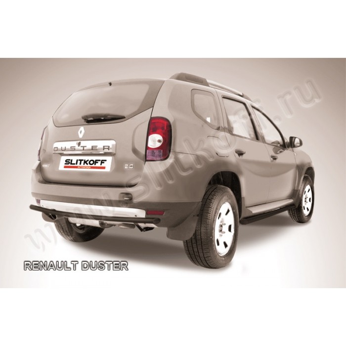 Защита заднего бампера 42 мм чёрная для Renault Duster 2011-2015 артикул RD010B