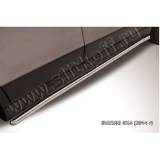 Пороги труба 42 мм с гибами серебристая для Suzuki SX4 2013-2022