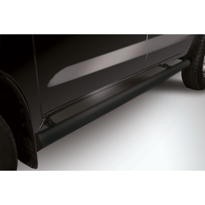 Пороги труба 76 мм чёрная для Toyota Hilux 2011-2015 артикул THL11004B