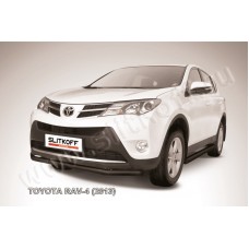 Защита переднего бампера 57 мм чёрная для Toyota RAV4 2013-2015