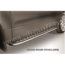 Пороги с площадкой алюминиевый лист 42 мм для Suzuki Grand Vitara 2005-2007