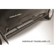 Пороги труба 76 мм чёрная для Chevrolet TrailBlazer 2013-2018