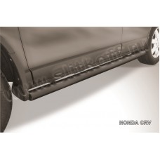 Пороги труба 76 мм чёрная для Honda CR-V 2010-2012