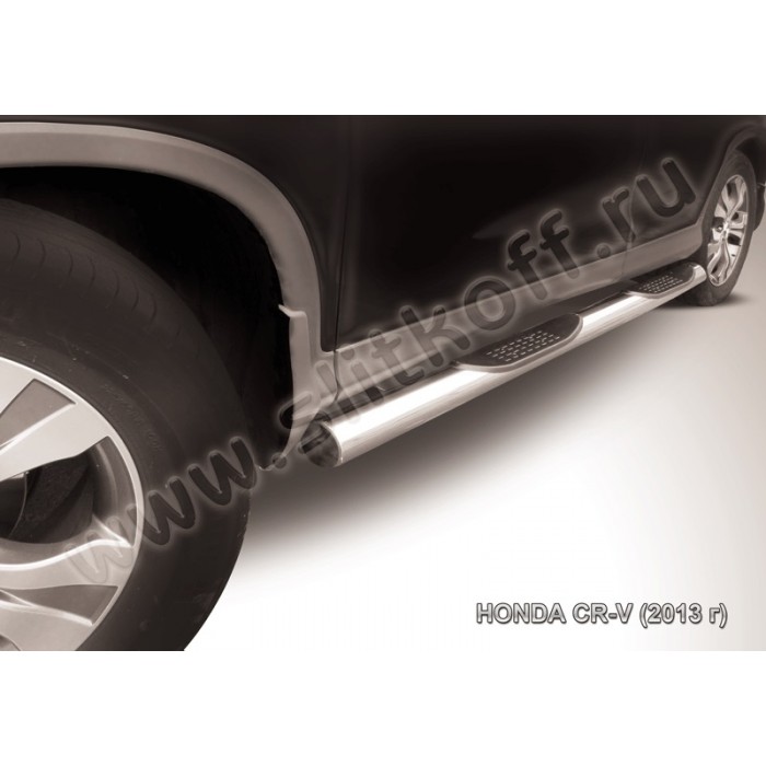 Пороги труба с накладками 76 мм для Honda CR-V 2012-2017 артикул HCRV13005