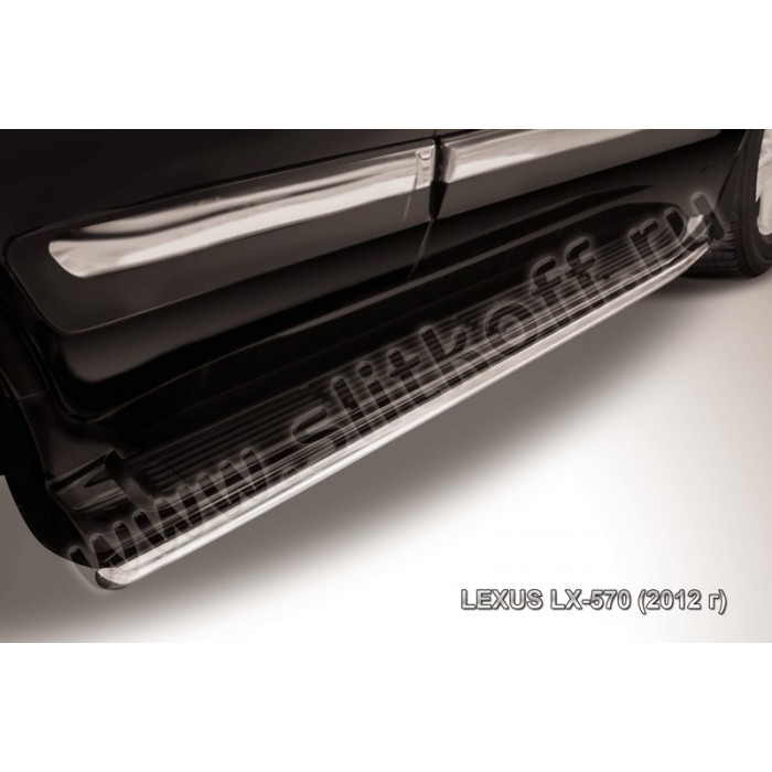 Защита штатных порогов 42 мм для Lexus LX-570 2012-2023 артикул LLX57012008