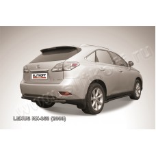 Защита заднего бампера двойная 57-57 мм чёрная для Lexus RX-270/350/450 2009-2012