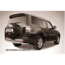 Защита заднего бампера 76 мм короткая серебристая для Mitsubishi Pajero 4 2006-2023