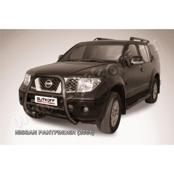 Кенгурятник 76 мм высокий чёрный для Nissan Pathfinder 2004-2009 артикул NIP002B