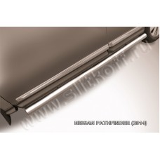 Пороги труба 76 мм серебристая для Nissan Pathfinder 2014-2020