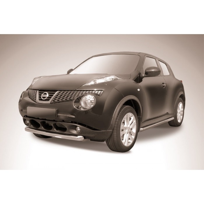 Защита переднего бампера 57 мм короткая для Nissan Juke 4WD 2010-2018 артикул NJ4WD002