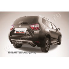 Защита заднего бампера 57 мм скоба чёрная для Nissan Terrano 2014-2023