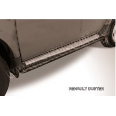 Пороги труба 42 мм чёрная для Renault Duster 2011-2015