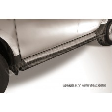 Пороги труба 42 мм чёрная для Renault Duster 2015-2021