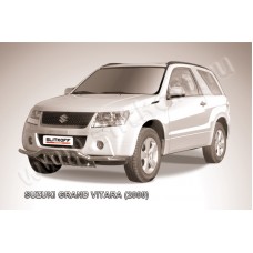 Защита переднего бампера 57 мм с защитой картера для Suzuki Grand Vitara 3 двери 2008-2011