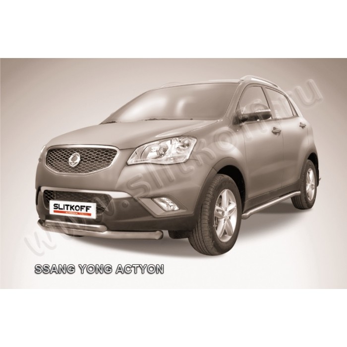 Защита передняя двойная 76-42 мм для SsangYong Actyon 2010-2024 артикул SYA001