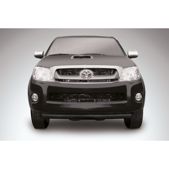 Защита переднего бампера 76 мм радиусная чёрная для Toyota Hilux 2011-2015 артикул THL11001B