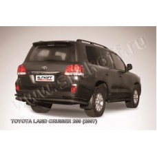 Защита заднего бампера двойная 76-42 мм чёрная для Toyota Land Cruiser 200 2007-2011