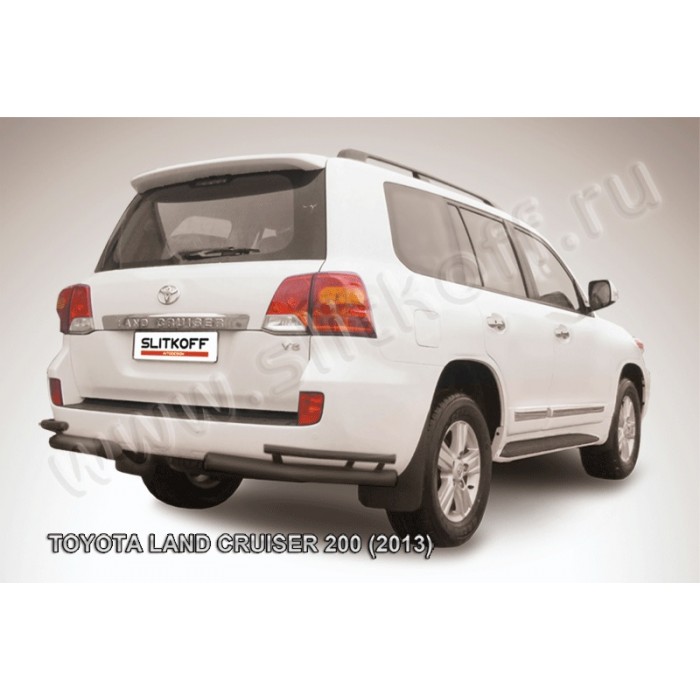 Уголки двойные 76-42 мм чёрные для Toyota Land Cruiser 200 2013-2015 артикул TLC213017B