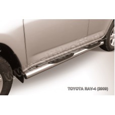 Пороги труба с накладками 76 мм для Toyota RAV4 2009-2010