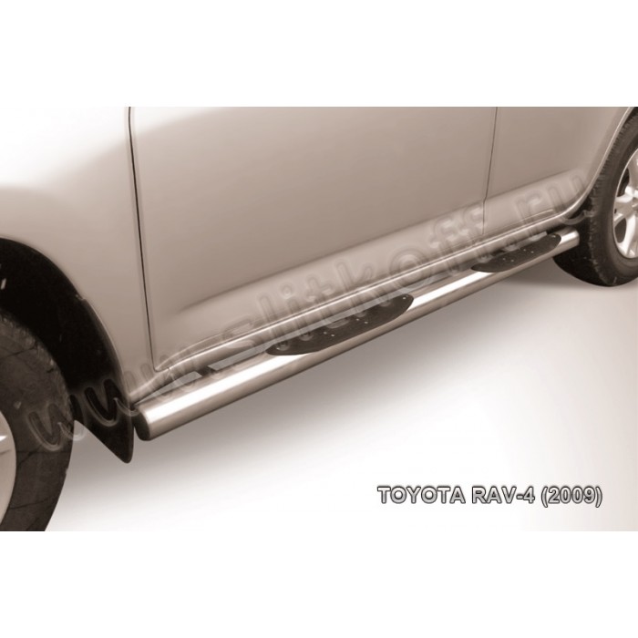 Пороги труба с накладками 76 мм для Toyota RAV4 2009-2010 артикул TR409009