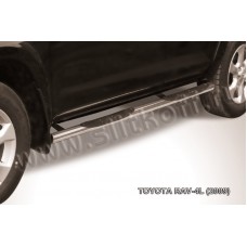 Пороги труба с накладками 76 мм для Toyota RAV4 Длинная база 2009-2013