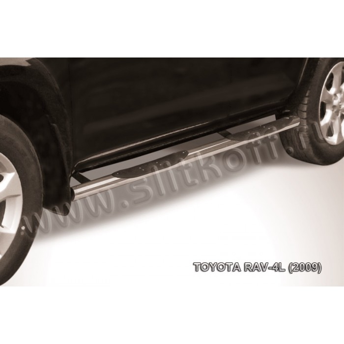 Пороги труба с накладками 76 мм для Toyota RAV4 Длинная база 2009-2013 артикул TR409L013