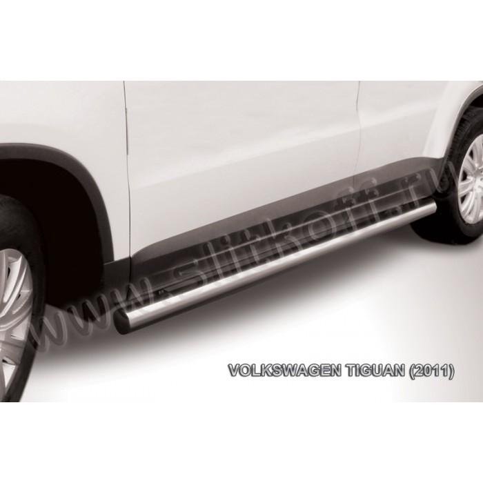 Пороги труба 76 мм для Volkswagen Tiguan 2011-2016 артикул VWTIG006