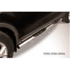 Пороги труба с накладками 76 мм для Ford Kuga 2008-2013