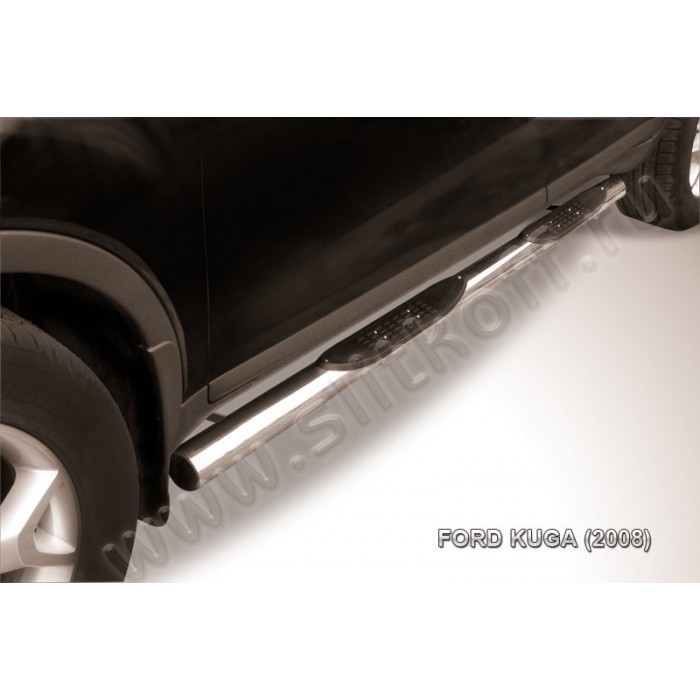 Пороги труба с накладками 76 мм для Ford Kuga 2008-2013 артикул FKG007