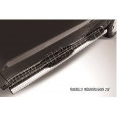 Пороги труба с накладками 76 мм для Geely Emgrand X7 2013-2016