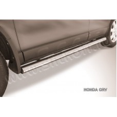 Пороги труба 76 мм серебристая для Honda CR-V 2010-2012