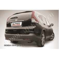 Защита заднего бампера 57 мм радиусная чёрная для Honda CR-V 2012-2015