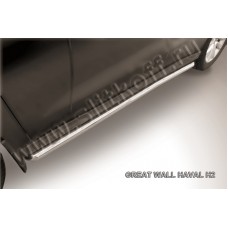 Пороги труба 57 мм c гибами для Haval H2 2014-2023