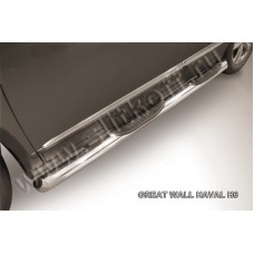 Пороги труба с накладками 76 мм со скосами 45 градусов завальцованными для Haval H6 2014-2020