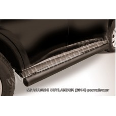 Пороги труба 57 мм чёрная для Mitsubishi Outlander 2014-2015