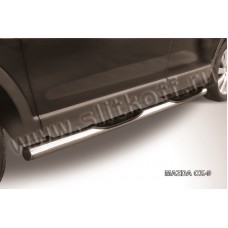 Пороги труба с накладками 76 мм для Mazda CX-9 2007-2012