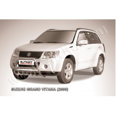 Кенгурятник 57 мм низкий c защитой картера для Suzuki Grand Vitara 2008-2011