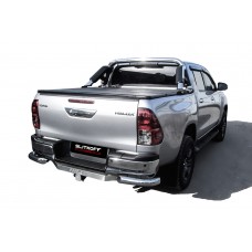 Защита задняя уголки 76 мм серебристые для Toyota Hilux 2020-2023