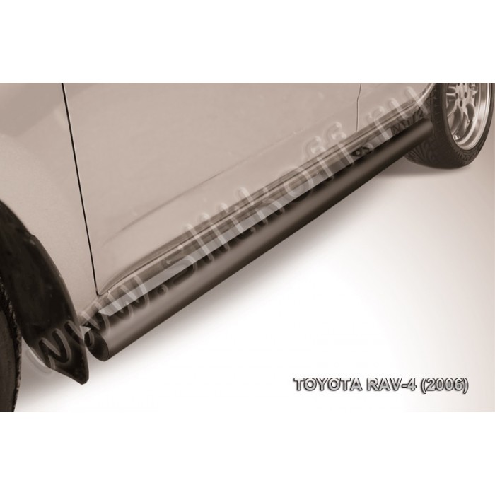 Пороги труба 76 мм чёрная для Toyota RAV4 2006-2009 артикул TR4008B