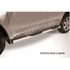 Пороги труба с накладками 76 мм для Toyota RAV4 2010-2013