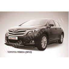 Защита передняя двойная 57-57 мм чёрная для Toyota Venza 2012-2017